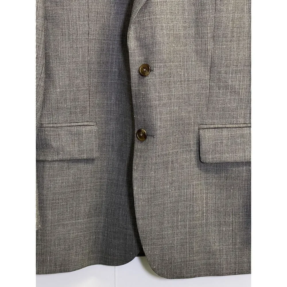 Chaps Ralph Lauren Blazer Jacket Mens 40R Regular Grey Wool, Linen Sport‎ Coat